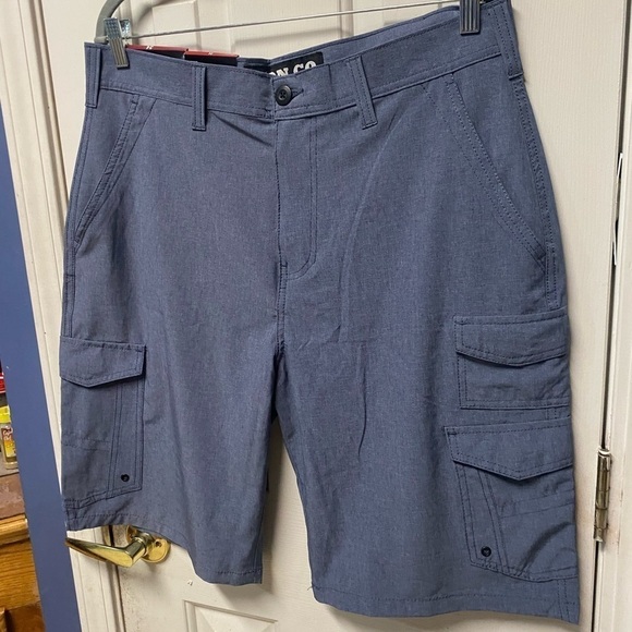 IRON CO. Stretch Cargo   Shorts  Blue  Gray  Size 34  NWT - Picture 2 of 8